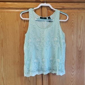 BKE Boutique Mint Lace Tank